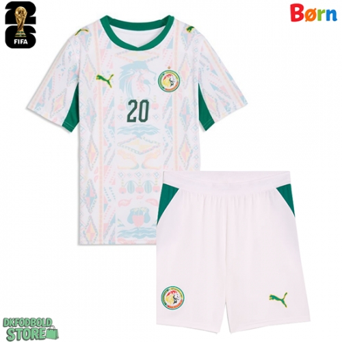 Senegal Habib Diallo #20 Replika Babytøj Hjemmebanesæt Børn VM 2026 Kortærmet (+ Korte bukser)